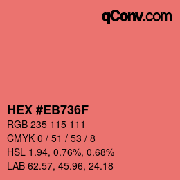 Color code: HEX #EB736F | qconv.com