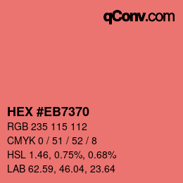 Color code: HEX #EB7370 | qconv.com