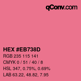 Color code: HEX #EB738D | qconv.com