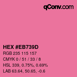 Color code: HEX #EB739D | qconv.com
