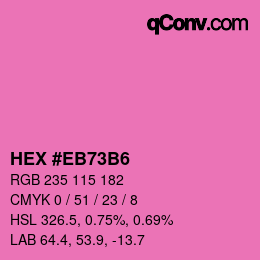 Color code: HEX #EB73B6 | qconv.com