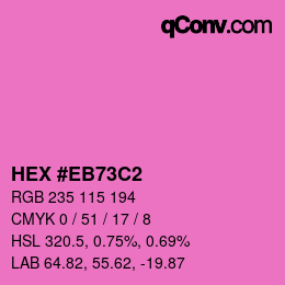 Código de color: HEX #EB73C2 | qconv.com