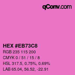Código de color: HEX #EB73C8 | qconv.com