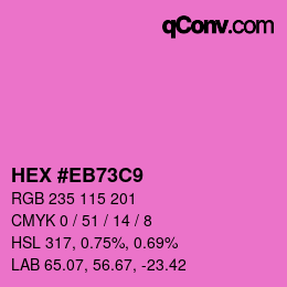 カラーコード: HEX #EB73C9 | qconv.com