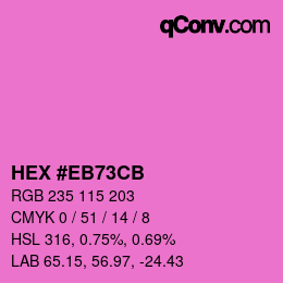Color code: HEX #EB73CB | qconv.com