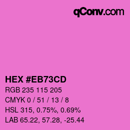 Color code: HEX #EB73CD | qconv.com