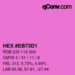 Color code: HEX #EB73D1 | qconv.com