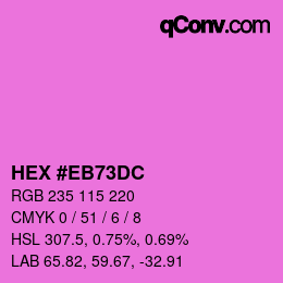 Color code: HEX #EB73DC | qconv.com