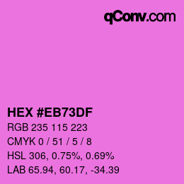 Color code: HEX #EB73DF | qconv.com