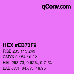 Color code: HEX #EB73F9 | qconv.com
