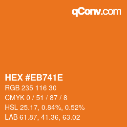 Color code: HEX #EB741E | qconv.com