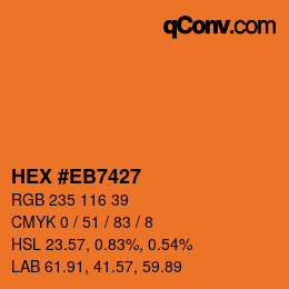 Color code: HEX #EB7427 | qconv.com