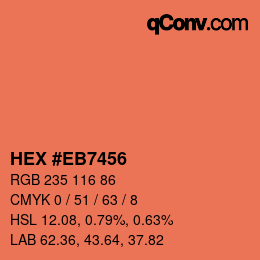Color code: HEX #EB7456 | qconv.com