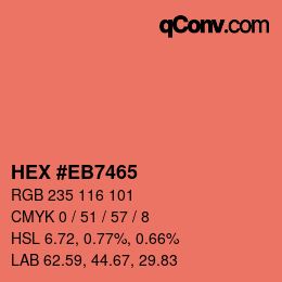 Color code: HEX #EB7465 | qconv.com