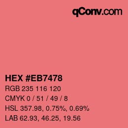 Color code: HEX #EB7478 | qconv.com