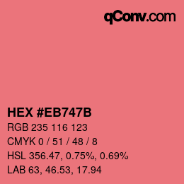 Color code: HEX #EB747B | qconv.com