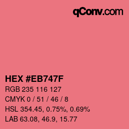 Color code: HEX #EB747F | qconv.com