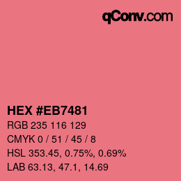 Color code: HEX #EB7481 | qconv.com
