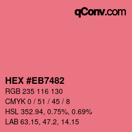 Color code: HEX #EB7482 | qconv.com