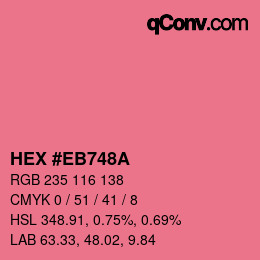 カラーコード: HEX #EB748A | qconv.com