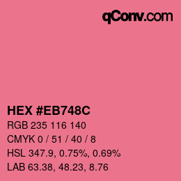 Color code: HEX #EB748C | qconv.com