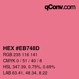 Color code: HEX #EB748D | qconv.com