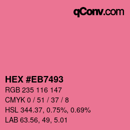 Código de color: HEX #EB7493 | qconv.com