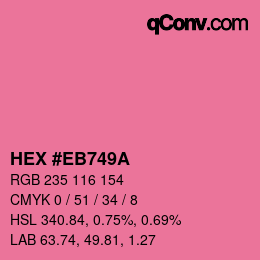 Color code: HEX #EB749A | qconv.com