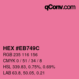Color code: HEX #EB749C | qconv.com