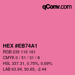 Color code: HEX #EB74A1 | qconv.com