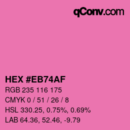 Color code: HEX #EB74AF | qconv.com
