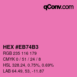 Color code: HEX #EB74B3 | qconv.com