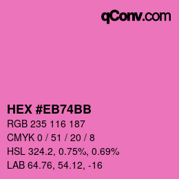 Color code: HEX #EB74BB | qconv.com