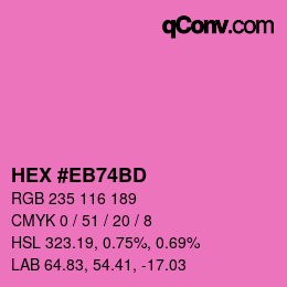 Color code: HEX #EB74BD | qconv.com