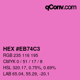 Color code: HEX #EB74C3 | qconv.com