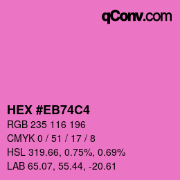 カラーコード: HEX #EB74C4 | qconv.com