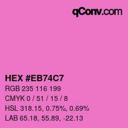 Farbcode: HEX #EB74C7 | qconv.com
