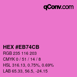 Color code: HEX #EB74CB | qconv.com