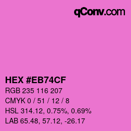 Color code: HEX #EB74CF | qconv.com