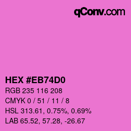 Color code: HEX #EB74D0 | qconv.com