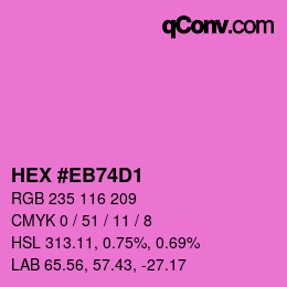 Color code: HEX #EB74D1 | qconv.com