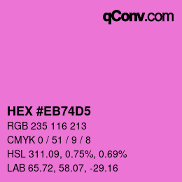 Color code: HEX #EB74D5 | qconv.com