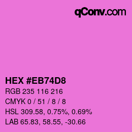 Color code: HEX #EB74D8 | qconv.com