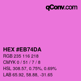 Color code: HEX #EB74DA | qconv.com