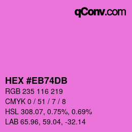 Color code: HEX #EB74DB | qconv.com