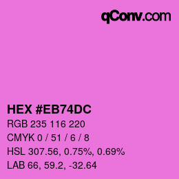 Color code: HEX #EB74DC | qconv.com