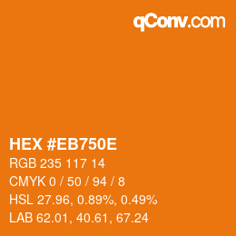 Color code: HEX #EB750E | qconv.com