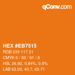 Color code: HEX #EB7515 | qconv.com
