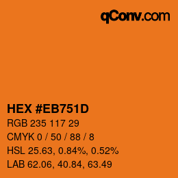 Color code: HEX #EB751D | qconv.com