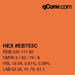 Color code: HEX #EB753C | qconv.com